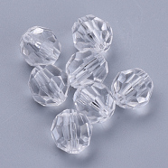 Transparent Acrylic Beads, Faceted, Round, Clear, 18x17.5mm, Hole: 2.7mm, about 155pcs/500g(TACR-Q257-18mm-V01)