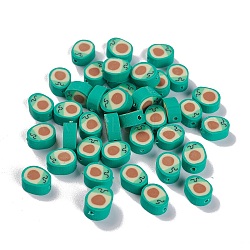 Handmade Polymer Clay Beads, Avocado, Turquoise, 10~10.5x8x4.5~5mm, Hole: 1.4mm(CLAY-E002-11)