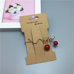 Cardboard Paper Hair Clip Display Cards, Camel, 11.5x6.65x0.02cm, 100pcs/set(CDIS-WH0013-03E)