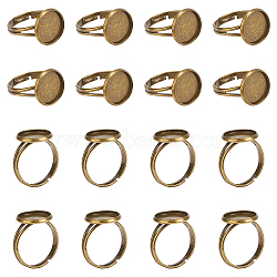 Adjustable Brass Ring Components, Antique Bronze, 17mm, 40pcs/box(KK-PH0004-59P)