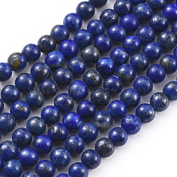 Natural Lapis Lazuli Beads Strands, Round, 3mm, Hole: 0.6mm, about 116pcs/strand, 15.4 inch(39.3cm)(G-F662-04-3mm)