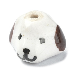 Handmade Porcelain Beads, for DIY Bracelet and Earring Accessories, Dog, WhiteSmoke, 9x13.5x14mm, Hole: 1.6mm(PORC-Q266-01A)