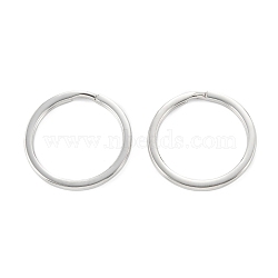 Non-Tarnish 304 Stainless Steel Split Key Ring Clasps, Manual Polishing, for Keychain Making, Stainless Steel Color, 30x2.5mm, Inner Diameter: 24.5mm(STAS-A054-01D)