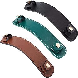 3Pcs 3 Colors Cowhide Leather Bag Strap Covers, Bag Handle Wrap, Wide Shoulder Pad, with Iron Snap Button, Mixed Color, 22.7x4.1x0.36cm, Inner Diameter: 2.79cm, 1pc/color(FIND-OC0002-05)