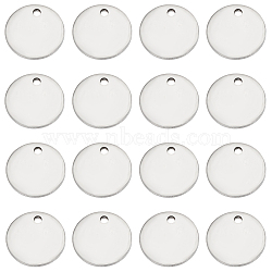 200Pcs 201 Stainless Steel Stamping Blank Tag Pendants, Flat Round, Stainless Steel Color, 10x1mm, Hole: 1.2mm(STAS-SC0006-27)