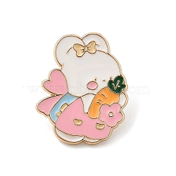 Animal Theme Enamel Pins, Alloy Brooches for Backpack Clothes, Rabbit, 25.5x20mm(JEWB-H029-02A-G)