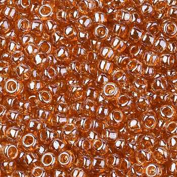 TOHO Round Seed Beads, Japanese Seed Beads, (103C) Dark Topaz Transparent Luster, 8/0, 3mm, Hole: 1mm, about 1110pcs/50g