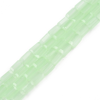 Imitation Jade Glass Beads Strands, Rectangle, Aquamarine, 4~5x2~3x2~3mm, Hole: 0.9mm, about 93~103pcs/strand, 17.32 inch~19.09 inch(44~48.5cm)