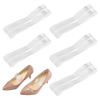 12 Pairs 2 Style Transparent TPU Rubber Shoelace, Anti-Loose Shoe Band for High Heels, Clear, 110x10x0.1mm & 220x10.5x0.25mm, 6 pairs/style