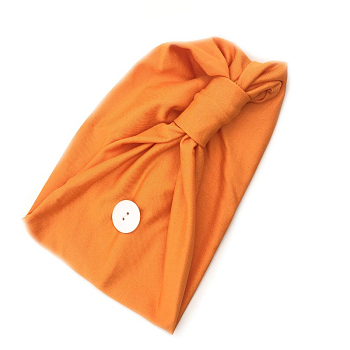 Polyester Sweat-Wicking Headbands, Non Slip Button Headbands, Yoga Sports Workout Turban, for Holding Mouth Cover, Orange, 440x160mm