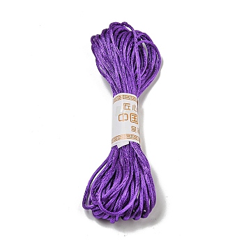 Polyester Embroidery Floss, Cross Stitch Threads, Purple, 2mm, 10m/bundle