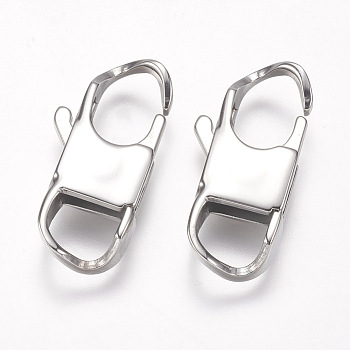 304 Stainless Steel Lobster Claw Clasps, Stainless Steel Color, 26x12x5mm, Hole: 6x7.5mm
