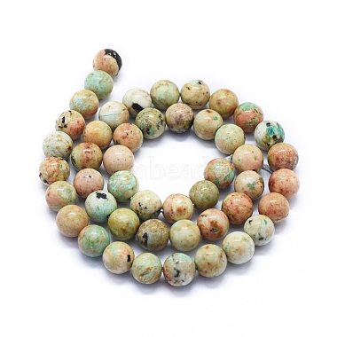 Natural Peruvian Turquoise(Jasper) Beads Strands(G-E561-11-8mm-AB)-2