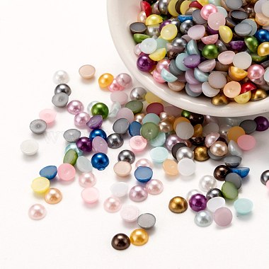 Mixed Color Half Round ABS Plastic Cabochons