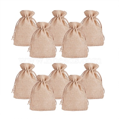 Pandahall Elite Sacs d'emballage en toile de jute sacs à cordon(ABAG-PH0001-14x10cm-05)-2