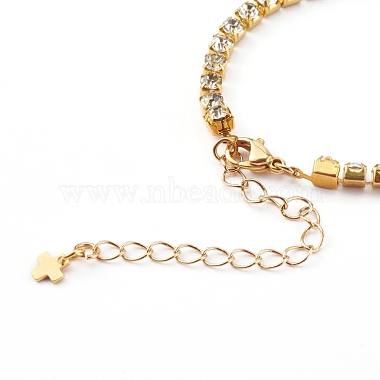 Brass Rhinestone Strass Chain Bracelets(X-BJEW-JB06002)-3