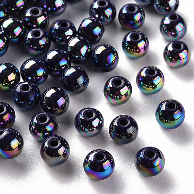 Prussian Blue Round Acrylic Beads