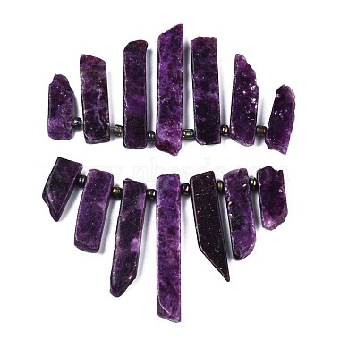 Натуральный лепидолит / пурпурный слюдяный камень бисер пряди(G-N215-007)-4