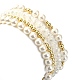 4Pcs 4 Style Shell Pearl & Glass Beaded Stretch Bracelets Set(BJEW-TA00327)-3