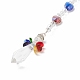 8pcs porte-clés en perles de verre galvanoplastie colorées(KEYC-JKC00399)-4