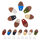craftdady 14 paires 7 couleurs résine et bois de noyer boucles d'oreilles(MAK-CD0001-03)-1