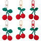 6Pcs 3 Colors Cherry Wool Knitting Pendant Decorations(HJEW-CP0001-06)-1