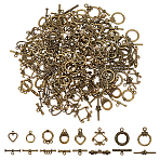 96Sets Tibetan Style Alloy Ring Toggle Clasps, Mixed Shapes, Antique Bronze, Ring: 21x17x2mm, Hole: 2mm, Bar: 7x21.5x2.5mm, Hole: 2mm(FIND-AR0005-76)