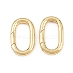 Brass Spring Gate Rings, Oval, Rack Plating, Long-Lasting Plated, Lead Free & Cadmium Free, Real 18K Gold Plated, 19.5x12x3mm, Inner Diameter: 14x6.5mm(KK-H292-58A-G)