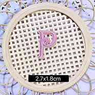 Computerized Embroidery Cloth Self Adhesive Patches, Stick on Patch, Costume Accessories, Letter, Pink, P:27x18mm(FIND-TAC0002-01P)