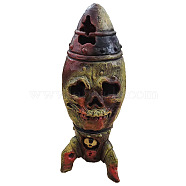 Resin Skull Bomb Ornament, for Halloween Garden Home Decoration, Colorful, 70x70x160mm(HAWE-PW0001-131B)