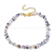 Natural Fluorite Anklets, with Alloy Findings, Jewely for Women, 9 inch(22.8cm)(AJEW-AN00592-02)