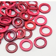 Dyed Wood Jewelry Findings Coconut Linking Rings, Tomato, 20~23x2~5mm(COCO-O006C-13)
