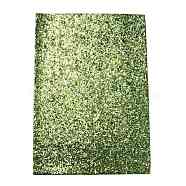 Glitter PU Leather Fabric, with Shiny Sequins, for Bowknots Earrings Shoes Purses Handbags DIY Making Fabric Sewing, Olive Drab, 30x21x0.06cm(DIY-Z003-C12)