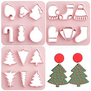 3Pcs 3 Style ABS Plastic Clay Cutters, Clay Modeling Tool, Christmas Tree/Sock/Hat, Mixed Patterns, 10x10x1cm, Inner Diameter: 1.5~3.45x2.45~3.5cm, 1pc/style(TOOL-GF0003-34)