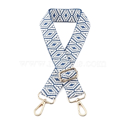 Rhombus Pattern Nylon Canvas Handbag Webbing Bag Straps, for Handbag or Shoulder Bag Replacement, Royal Blue, 75~145x3.8cm(PW-WGDB07E-04)