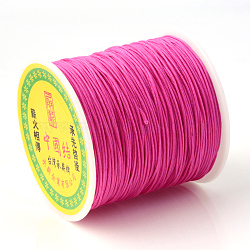 Braided Nylon Thread, Chinese Knotting Cord Beading Cord for Beading Jewelry Making, Camellia, 0.8mm, about 100yards/roll(NWIR-R006-0.8mm-105)
