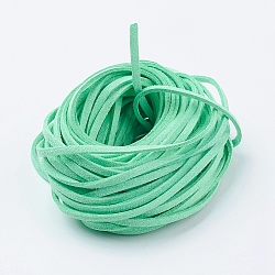 Eco-Friendly Faux Suede Cord, Faux Suede Lace, Aquamarine, 3x1mm(LW-XCP0001-02)