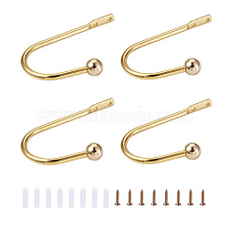 Zinc Alloy U Shape Hook Hangers Curtain, with Plastic Nut and Alloy Screws, for Bag Clothes Curtain Hanging Holder, Golden, 155x110x8~11mm, Hole: 5mm(SW-TAC0002-07C)