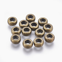 Tibetan Style Alloy Beads, Rondelle, Bead Spacers, Cadmium Free & Nickel Free & Lead Free, Antique Bronze, 7x4mm, Hole: 3mm(TIBEB-Q004-AB-FF)