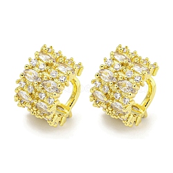 Brass Micro Pave Clear Cubic Zirconia Cuff Earrings for Women, Eye, Real 18K Gold Plated, 15.5x10.8mm(EJEW-C104-050G)