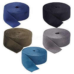 5 Bags 5 Colors Velvet Ribbon, for Bowknot Making, Flat, Mixed Color, 1 inch(25mm), about 5.47 Yards(5m)/Bag(OCOR-AR0001-54D)