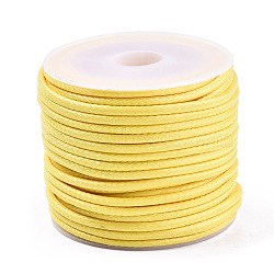 Waxed Polyester Cords, for Jewelry Making, Yellow, 1.5mm, about 10m/roll(X-YC-R004-1.5mm-07)