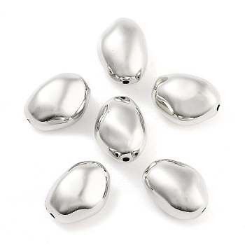 CCB Plastic Beads, Oval, Platinum, 13x9.5x8mm, Hole: 1.2mm, 862pcs/500g