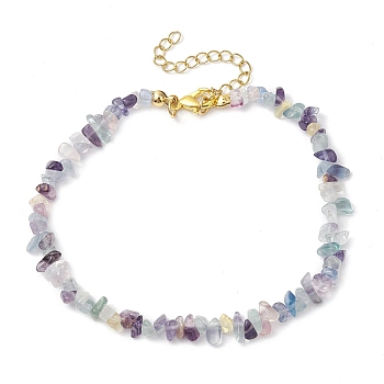 Natural Fluorite Anklets, with Alloy Findings, Jewely for Women, 9 inch(22.8cm)