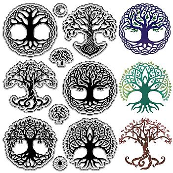 Custom PVC Plastic Clear Stamps, for DIY Scrapbooking, Photo Album Decorative, Cards Making, Stamp Sheets, Film Frame, Tree of Life, 160x110x3mm