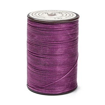 Round Waxed Polyester Thread String, Micro Macrame Cord, Twisted Cord, for Leather Sewing Stitching, Purple, 0.45mm, about 174.97 yards(160m)/roll