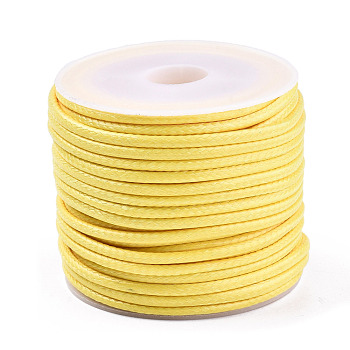 Waxed Polyester Cords, for Jewelry Making, Yellow, 1.5mm, about 10m/roll