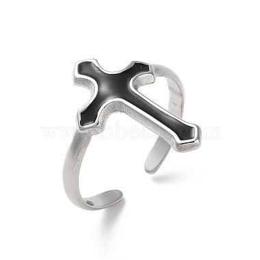 Black Cross 304 Stainless Steel Finger Rings