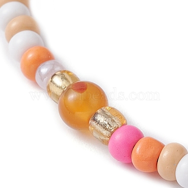 bracelet de perles tressées en pierres précieuses naturelles et graines de verre(BJEW-JB09530)-4