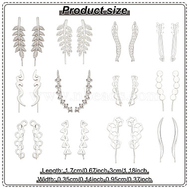 9 pairs 9 style Leaf & Snake & Triangle & Heart & Arrow Alloy Dangle Earrings(EJEW-AN0002-02)-2